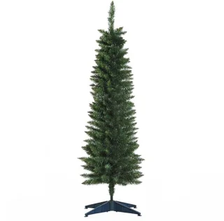 Smalde kunstkerstboom 150 cm met afneembare voet, groen