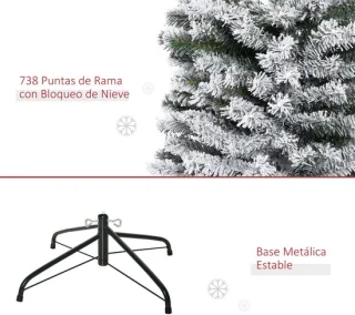 Smalle kerstboom 225 cm met metalen standaard