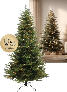 Smalle kunstkerstboom met ledverlichting