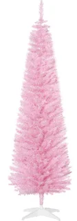 Smalle kunstkerstboom Ø55 × 180 cm roze