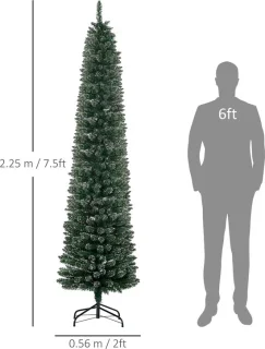 Smalle kunstkerstboom - Ø56 × 225 cm - groen