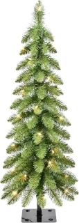 Smalle verlichte kunstkerstboom 90 cm