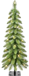 Smalle verlichte kunstkerstboom - 90 cm