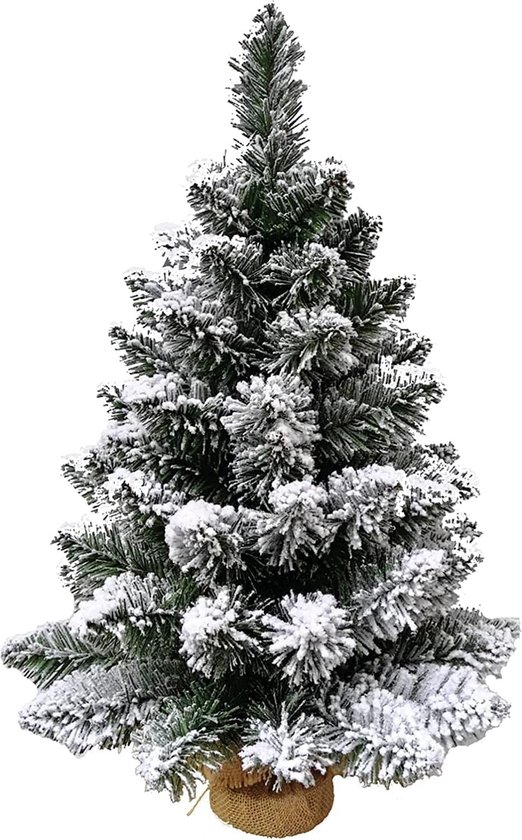 Sneeuwden PVC kerstboom 60 cm jute basis