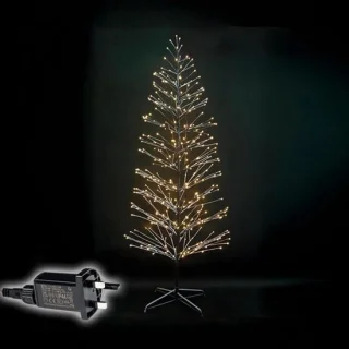 Sneeuwvlok berk kunstkerstboom met warme ledverlichting - verschillende hoogtes