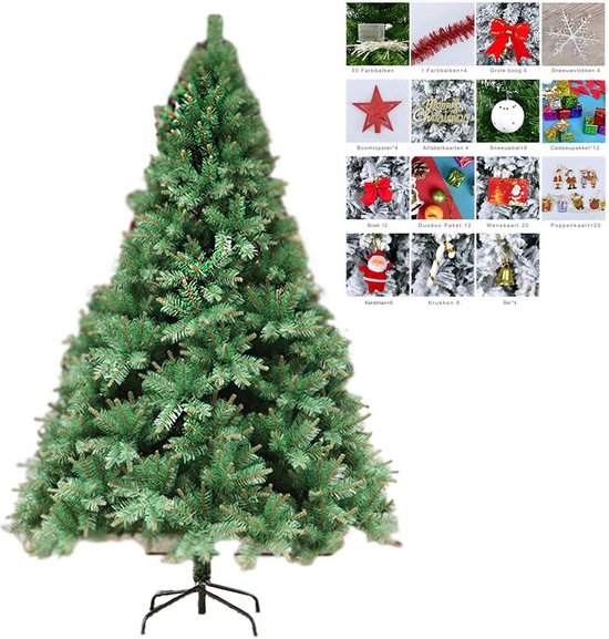Sneeuwwitte Kunstkerstboom 1.2m Met 110 Decoraties