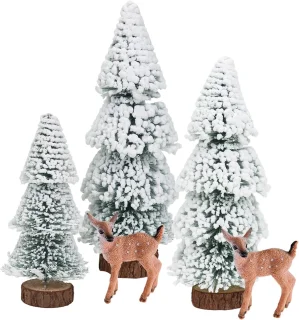 SnelShoppen - 5 stuks mini kunstkerstboom decoraties
