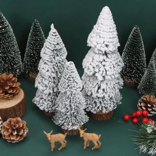 SnelShoppen - 5 stuks mini kunstkerstboom decoraties
