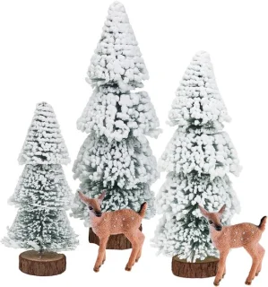 SnelShoppen - 5 stuks mini kunstkerstboom decoraties