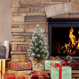 SnelShoppen mini kerstboom 40cm kunststof tafeldecoratie