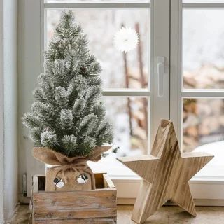 SnelShoppen mini kerstboom 40cm kunststof tafeldecoratie