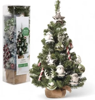 SnelShoppen mini kerstboom in jute zak