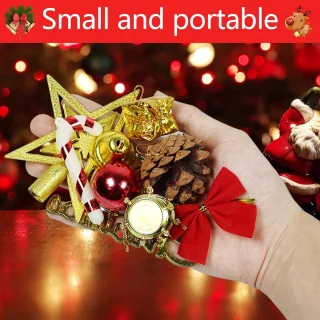 SnelShoppen - Mini Kerstboom met LED Lichten - Kleine Kunstkerstboom voor Tafeldecoratie - Versierde Kunstkerstboom van Hoogwaardige PVC - Perfect voo