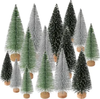 SnelShoppen mini kunstkerstbomen 15 stuks