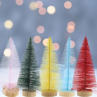 SnelShoppen - Wambere Kunstkerstboom 12 stuks 15 cm Tafeldecoratie Dennenboom Kerstversiering Groen Duurzaam Milieuvriendelijk Voor Feestdagen
