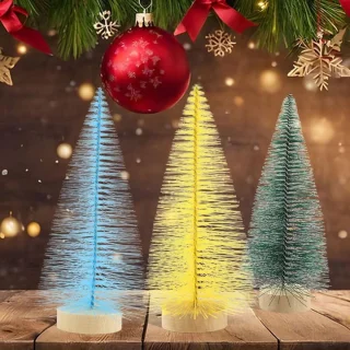 SnelShoppen - Wambere Kunstkerstboom 12 stuks 15 cm Tafeldecoratie Dennenboom Kerstversiering Groen Duurzaam Milieuvriendelijk Voor Feestdagen