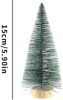 SnelShoppen - Wambere Kunstkerstboom 12 stuks 15 cm Tafeldecoratie Dennenboom Kerstversiering Groen Duurzaam Milieuvriendelijk Voor Feestdagen