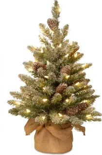 Snowy Concolor Burlap kunstkerstboom 61 cm groen