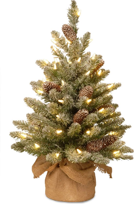 Snowy Concolor Burlap kunstkerstboom 61 cm groen
