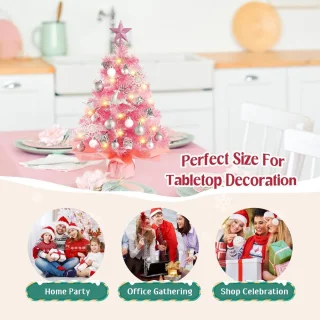 Solidchoice mini kunstkerstboom met verlichting voor tafeldecoratie