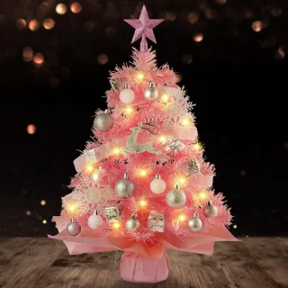 Solidchoice mini kunstkerstboom met verlichting voor tafeldecoratie