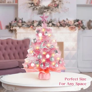 Solidchoice mini kunstkerstboom met verlichting voor tafeldecoratie