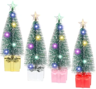 Solidchoice mini kunstkerstboom set van 4