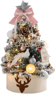 Solidchoice roze verlichte mini kunstkerstboom