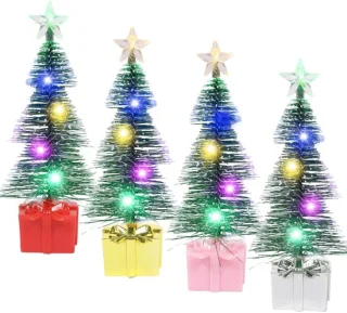 Solidchoice - set van 4 mini kunstkerstbomen