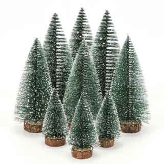 Solidchoice set van 9 mini kunstkerstbomen