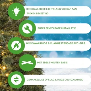 Spar Kerstboom 180cm met houten standaard