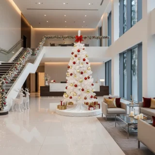 Springos Kunstkerstboom Witte Spar 220 cm