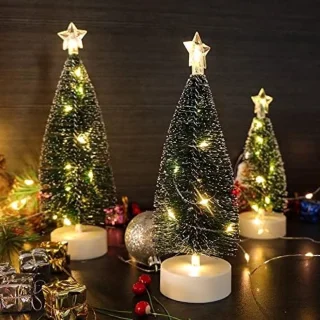 ST TRADİNG - Set van 3 Tafelkerstboompjes