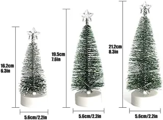 ST TRADİNG - Set van 3 Tafelkerstboompjes
