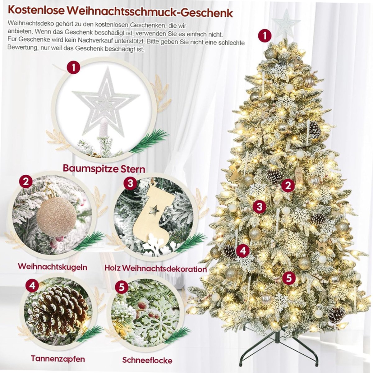 STK Kunstkerstboom 150 cm Champagne Goud