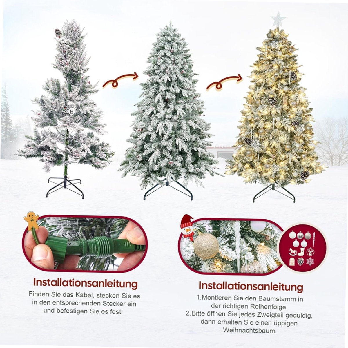 STK Kunstkerstboom 150 cm Champagne Goud