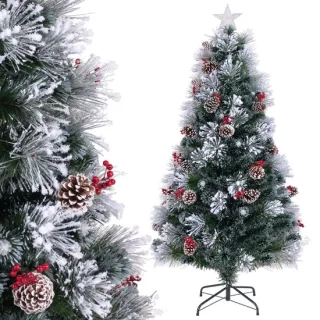 SureDeal gevlokte kunstkerstboom groen wit