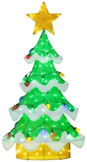 Suredeal verlichte kerstboom 69x34x130 cm groen + geel