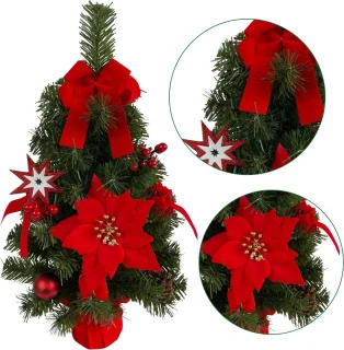 Synthetische Kerstboom Rood 50 cm in Pot