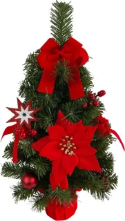 Synthetische Kerstboom Rood 50 cm in Pot