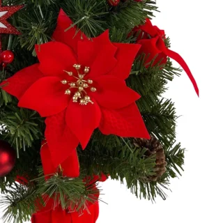 Synthetische Kerstboom Rood 50 cm in Pot