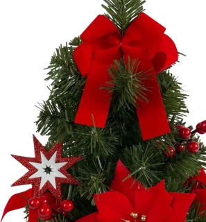 Synthetische Kerstboom Rood 50 cm in Pot