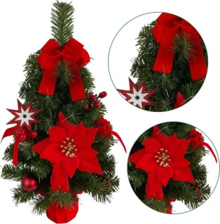 Synthetische Kerstboom Rood 50 cm in Pot
