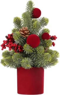 Tafel kerstboom – bordeauxrood – fluweel
