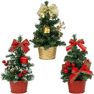 Tafel kunstkerstboom mini led-verlichting 3-pack