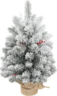 Tafelkerstboom 60 cm besneeuwd groen
