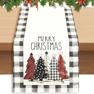 Tafelkleed voor kerst, grijs