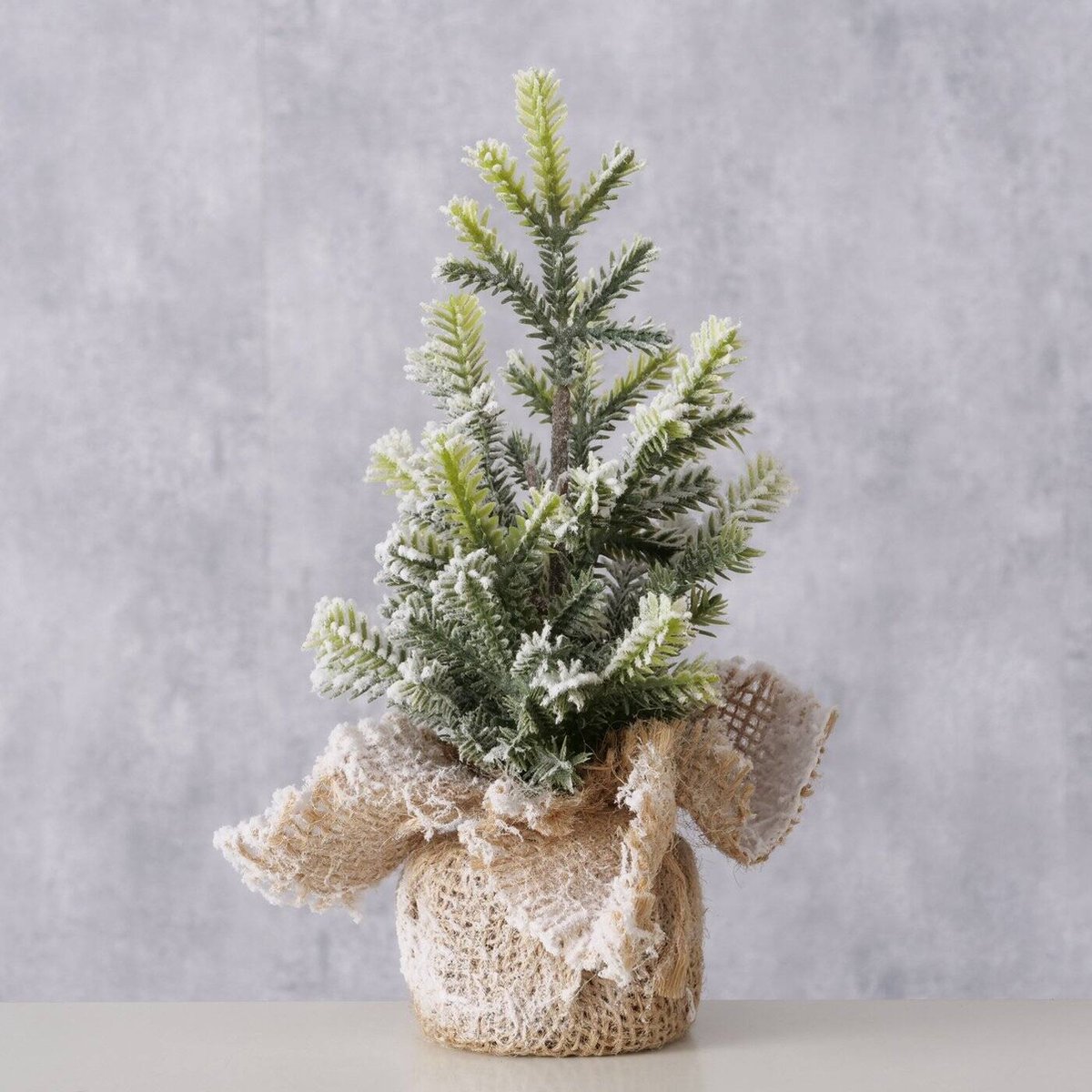 TANNE kunstkerstboom 22 cm in jute pot