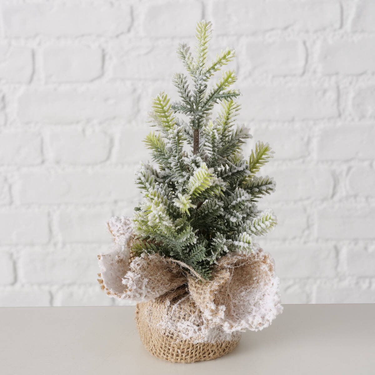 TANNE kunstkerstboom 22 cm in jute pot