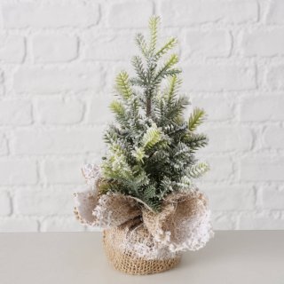 TANNE kunstkerstboom 22 cm in jute pot